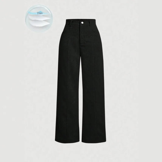 High Waist Corduroy Wide Leg Pants