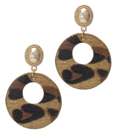 Animal Print Fur Ring Earring