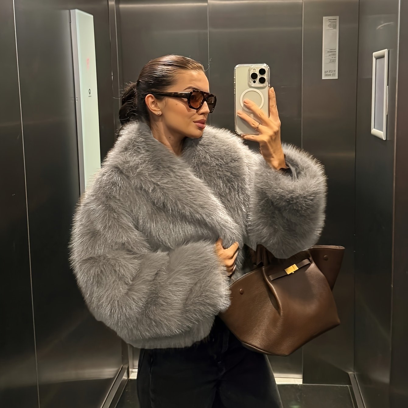 Faux Winter Plush Top Short Coat