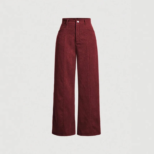 High Waist Corduroy Wide Leg Pants