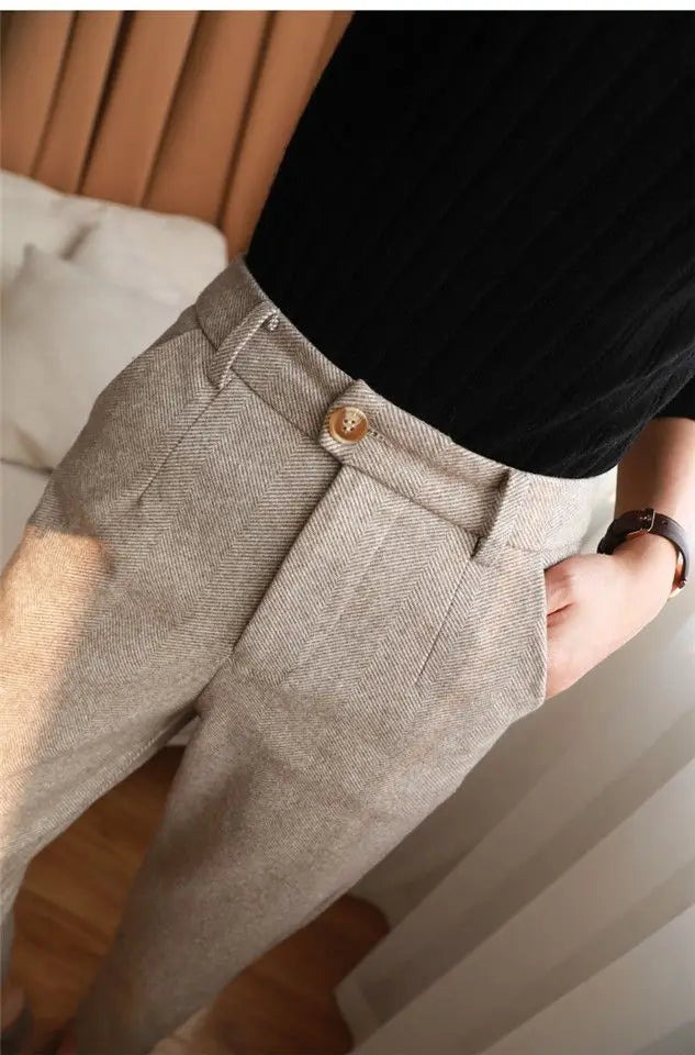 High Waist Women Suit Pants