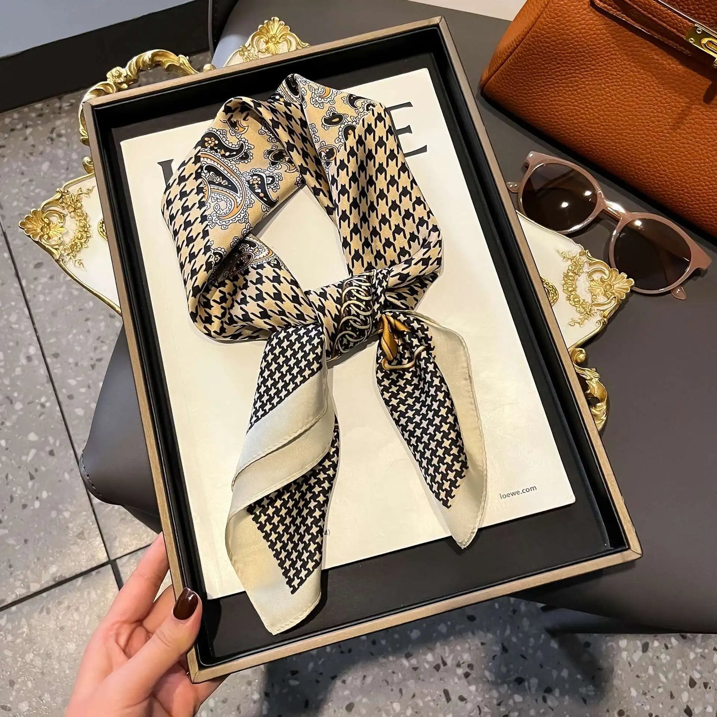 Silk Square Scarf Women