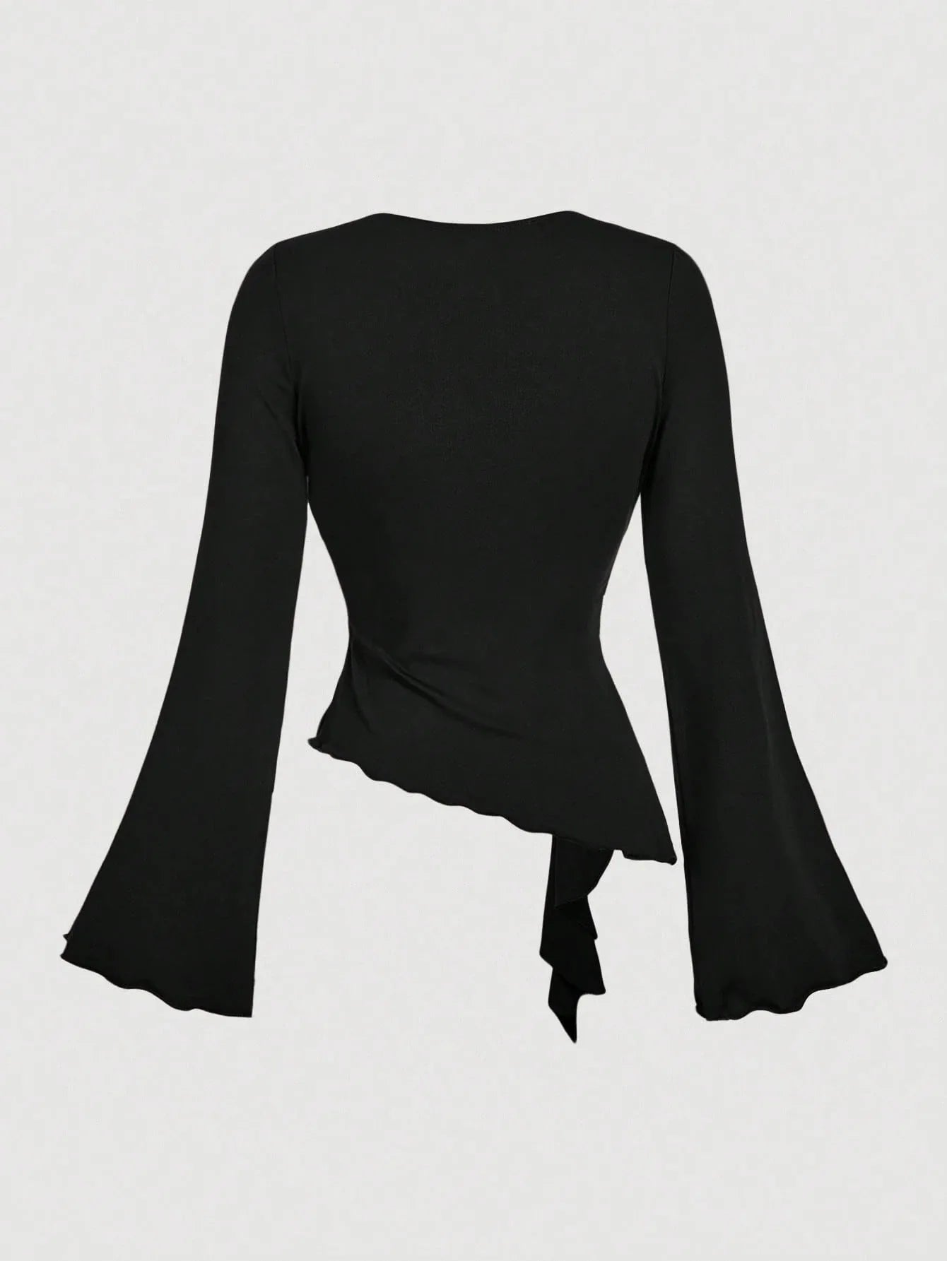 V-Neck Asymmetrical Long Sleeve Shirt