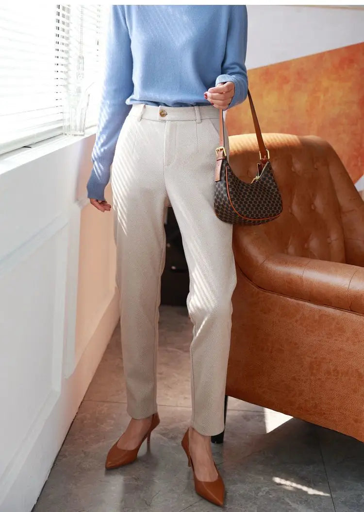 High Waist Women Suit Pants