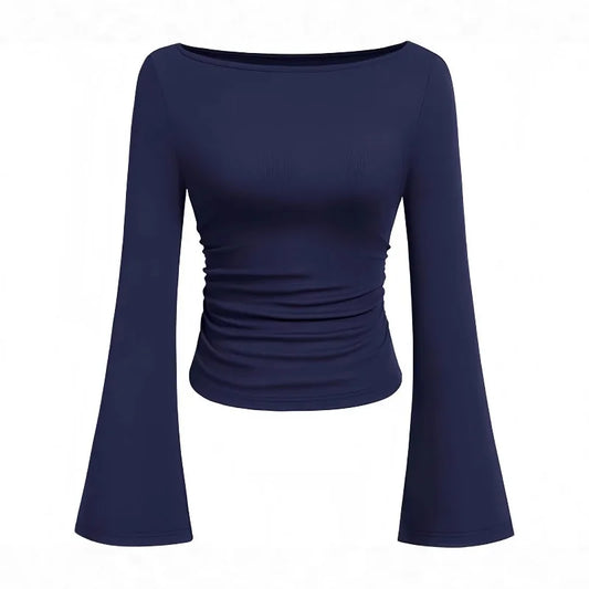 Boat Collar Flared Sleeve T-shirt