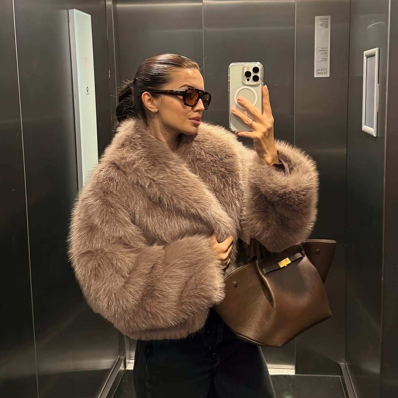 Faux Winter Plush Top Short Coat