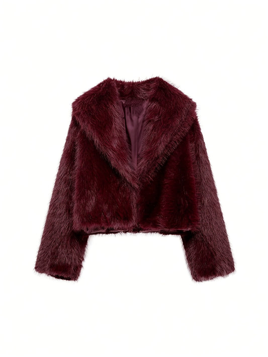 Faux Winter Plush Top Short Coat