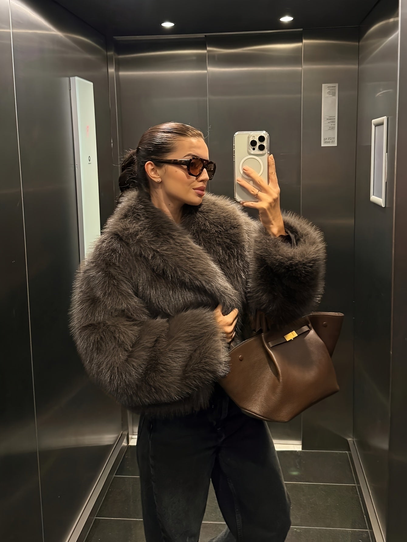 Faux Winter Plush Top Short Coat